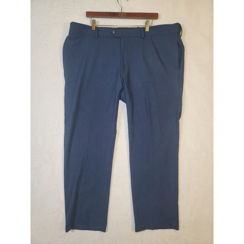 Oak Hill Perfect Fit Trouser Golf Blue Dress Pants 44x30 Office Career Business